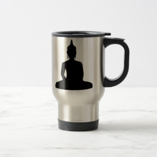 Sitting Buddha Silhouette Travel Mug