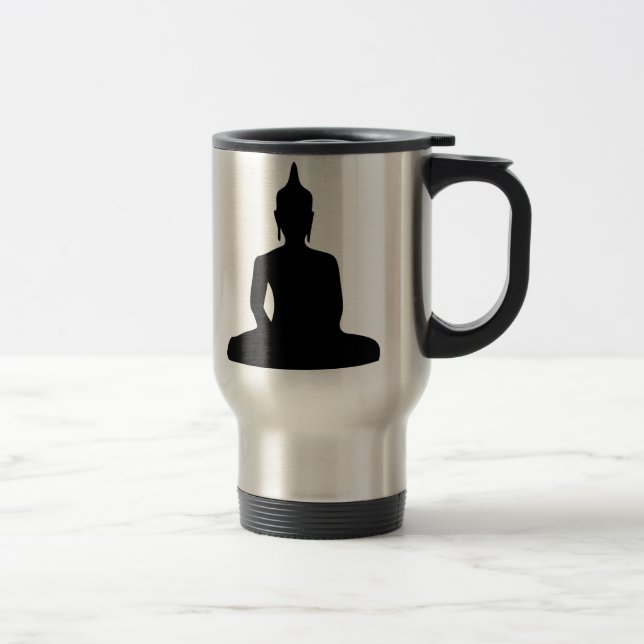Sitting Buddha Silhouette Travel Mug (Right)