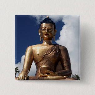 Sitting Buddha Statue 15 Cm Square Badge