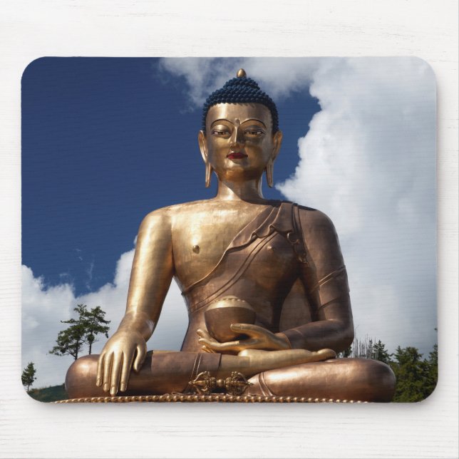 Sitting Buddha Statue Mouse Mat (Front)