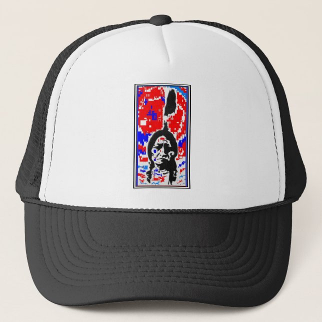 sitting bull america trucker hat (Front)