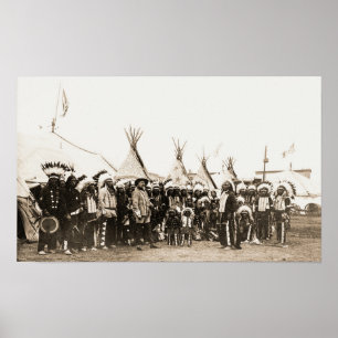 Sitting Bull & Buffalo Bill Group Picture Poster