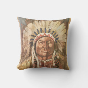 Sitting Bull Indian Chief Cushion