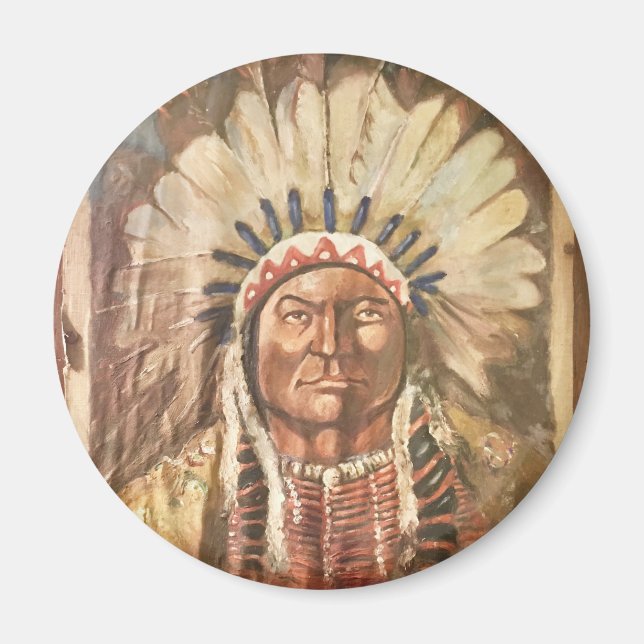 Sitting Bull Indian Chief Magnet (Front)