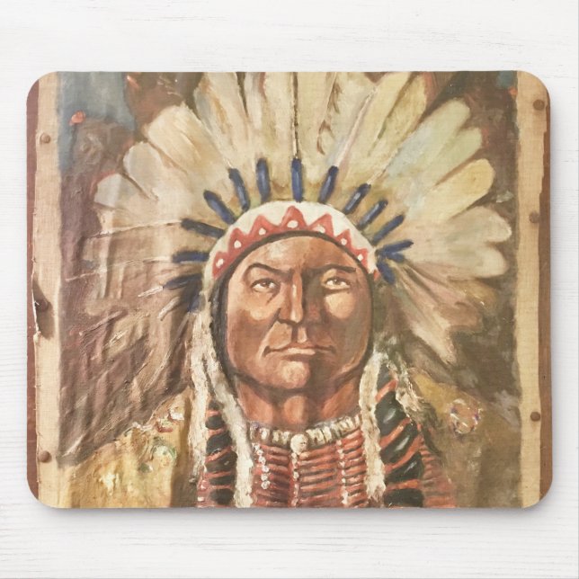 Sitting Bull Indian Chief Mouse Mat (Front)