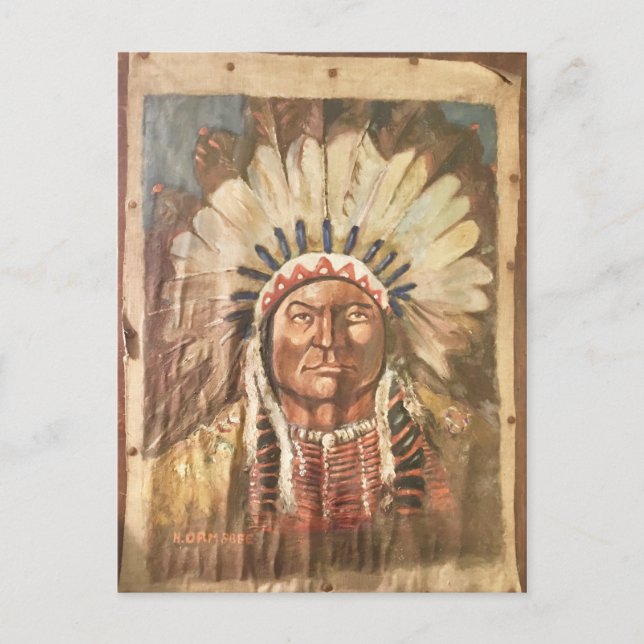 Sitting Bull Indian Chief Postcard (Front)