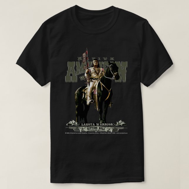 Sitting Bull Lakota Nation Warrior T-Shirt (Design Front)