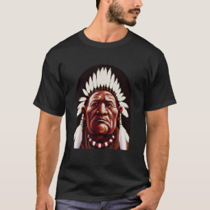 Sitting Bull Native American Chief Indian Warrior T-Shirt