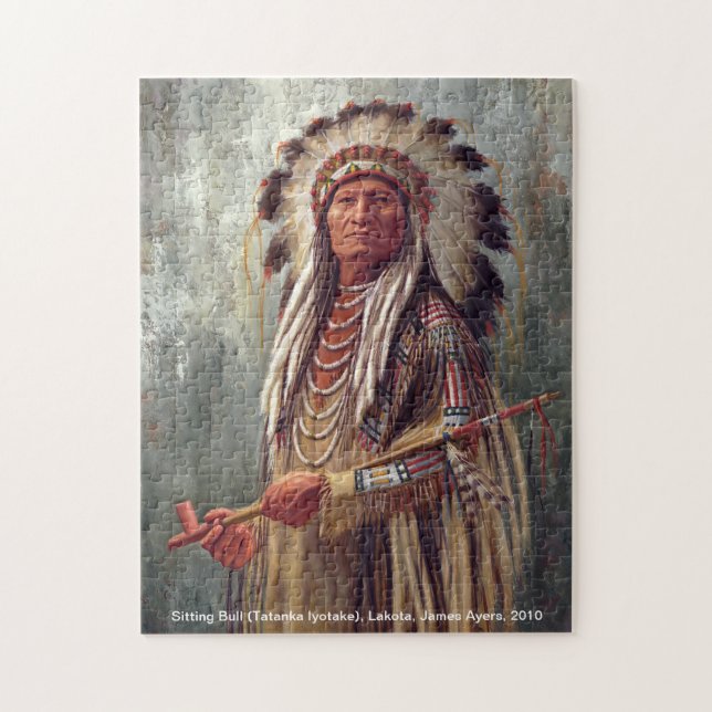 Sitting Bull, Native American chief puzzle (Vertical)