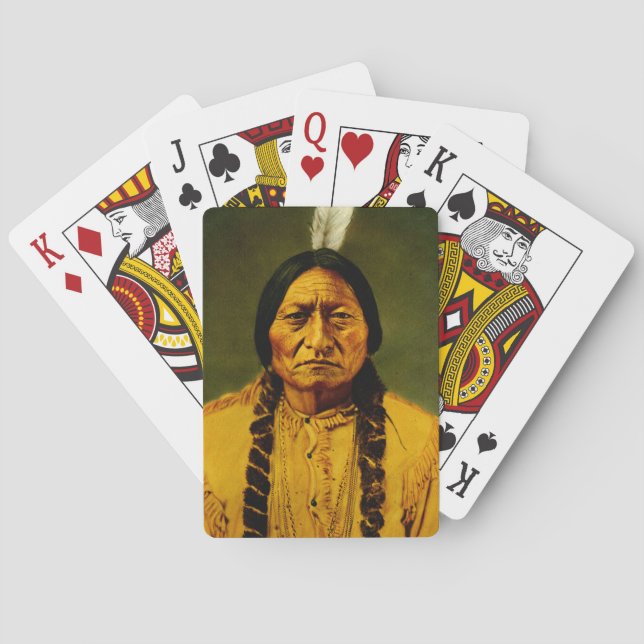 Sitting Bull Native American Chief Vintage Playing Cards (Back)