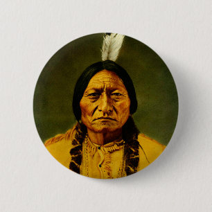 Sitting Bull Native American Indian Chief 6 Cm Round Badge