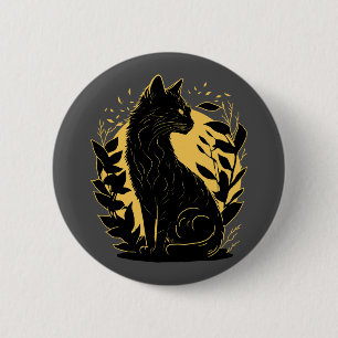 Sitting Cat 6 Cm Round Badge