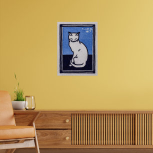 Sitting cat by Julie de Graag Poster