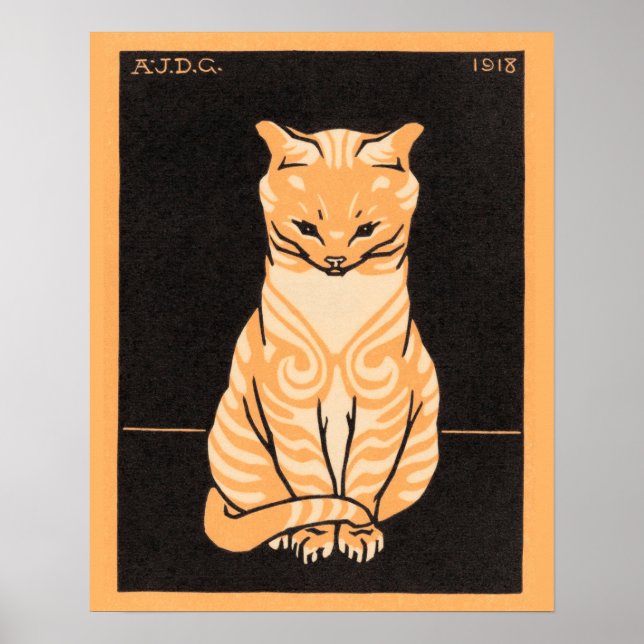 Sitting Cat by Julie de Graag Poster (Front)