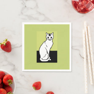 Sitting Cat Julie de Graag Art Nouveau Napkin