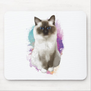 Sitting cat mouse mat