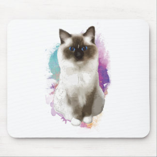 Sitting cat mouse mat
