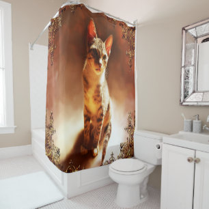 Sitting Cat Shower Curtain