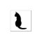 Sitting cat silhouette rubber stamp