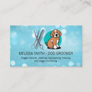 Sitting Dog   Grooming Tools Business Card