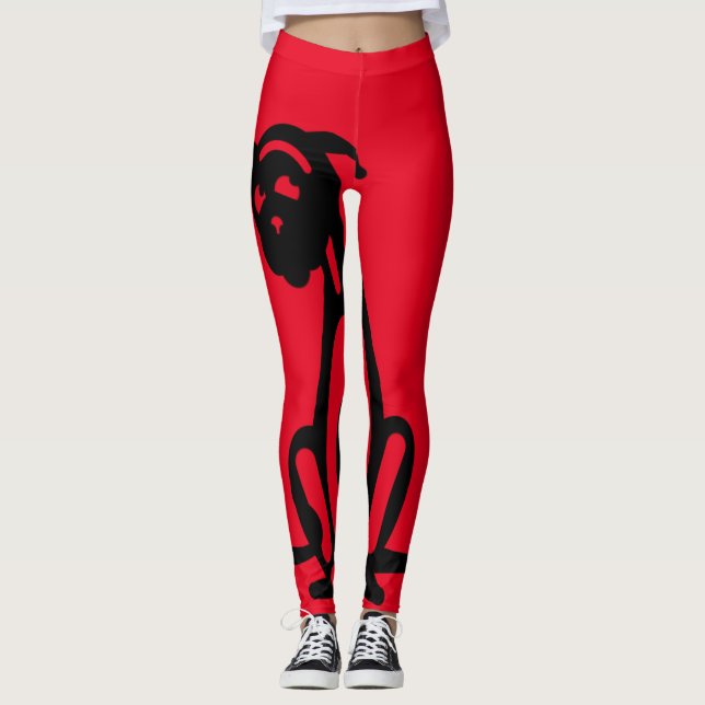 SITTING DOG ICON by Slipperywindow Leggings (Front)