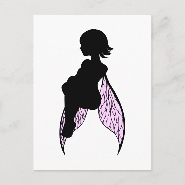 Sitting Fairy Silhouette Postcard (Front)