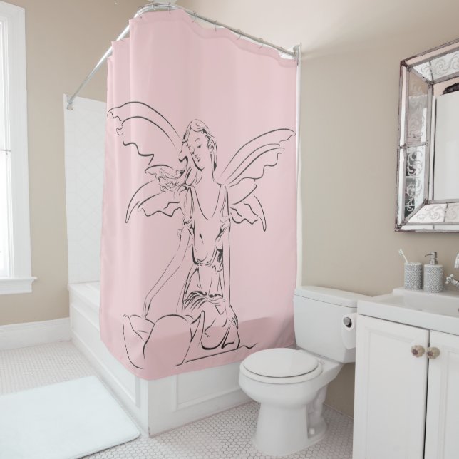 Sitting Fairy with Wings Shower Curtain (In Situ)
