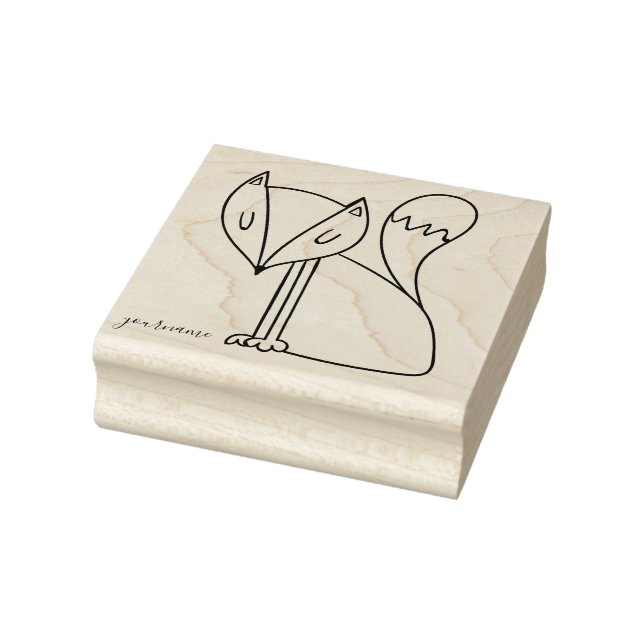 Sitting Fox Rubber Stamp (Stamp)