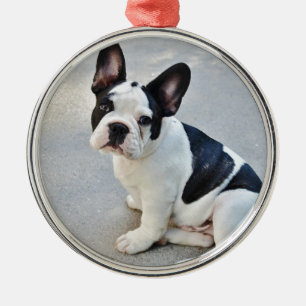 sitting french bulldog metal tree decoration