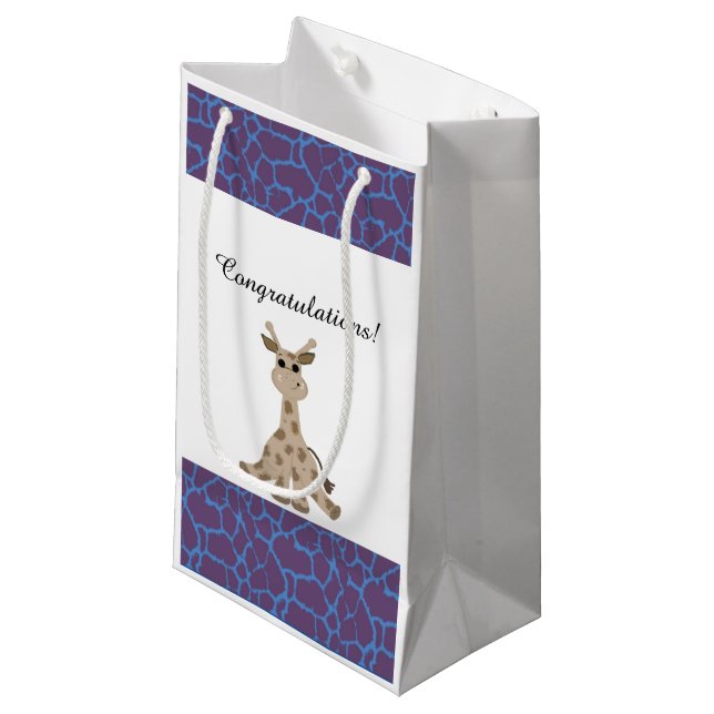 Sitting Giraffe Small Gift Bag (Front Angled)