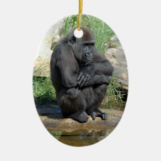 Sitting Gorilla Ornament | Zazzle.co.uk