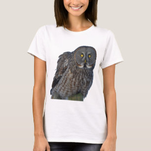 Sitting Great Grey Owl Raptor Wildlife Photo T-Shirt