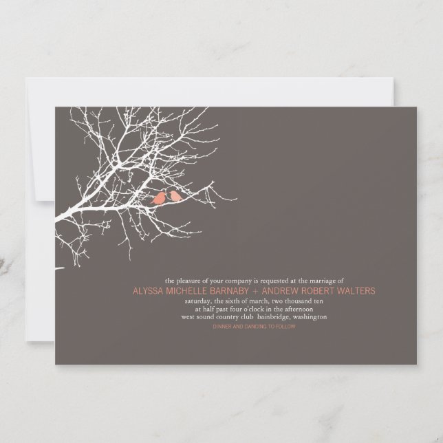 Sitting in a Tree Wedding Invitation (Front)