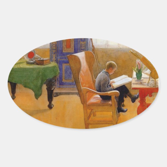 Sitting in the Armchair Oval Sticker (Front)