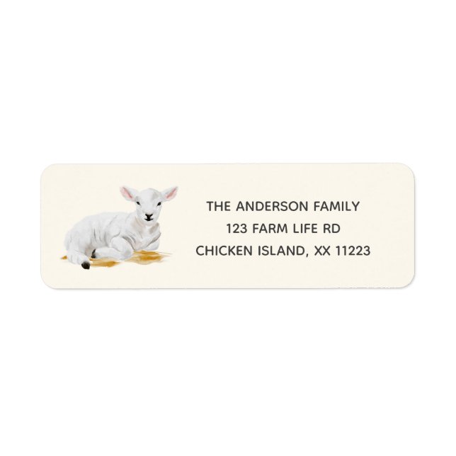 Sitting lamb return address Label (Front)