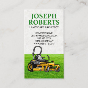Sitting Lawn Mower   Cut Grass Business Card