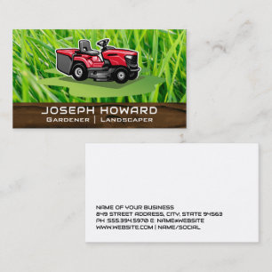Sitting Lawn Mower   Grass Business Card