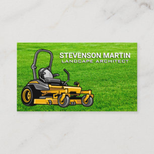 Sitting Lawnmower Grass Business Card