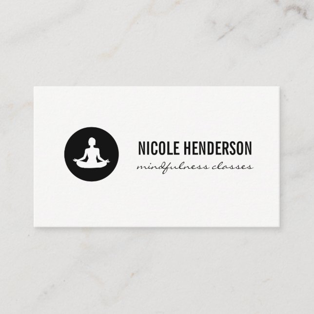 Sitting Lotus Pose Minimalist Business Card (Front)