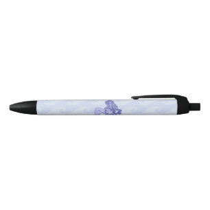 Sitting Mermaid Blue Black Ink Pen