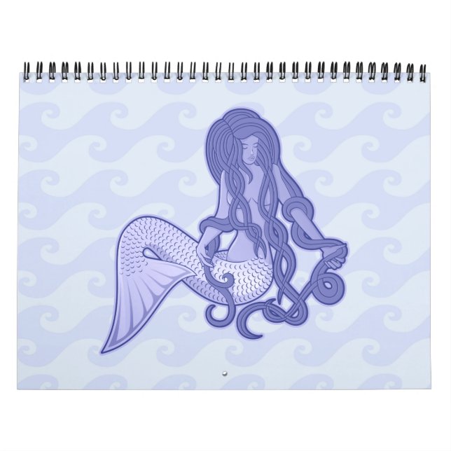 Sitting Mermaid Blue Calendar (Cover)
