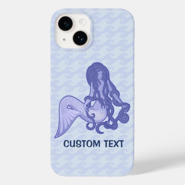 Sitting Mermaid Blue Case-Mate iPhone Case (Back)