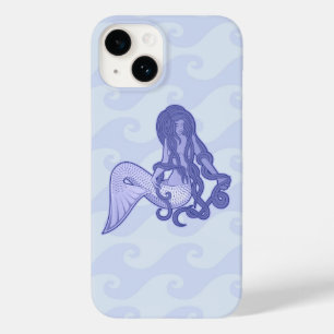 Sitting Mermaid Blue Case-Mate iPhone 14 Case
