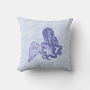 Sitting Mermaid Blue Cushion
