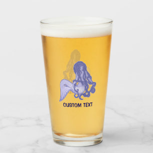 Sitting Mermaid Blue Glass