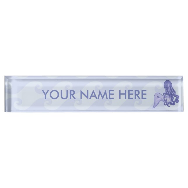 Sitting Mermaid Blue Nameplate (Front)