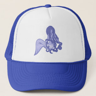 Sitting Mermaid Blue Trucker Hat