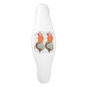 sitting mermaid ceramic cabinet pull