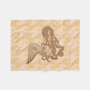 Sitting Mermaid Fleece Blanket