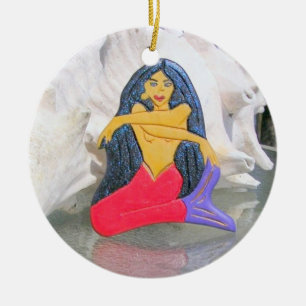 sitting mermaid ornament